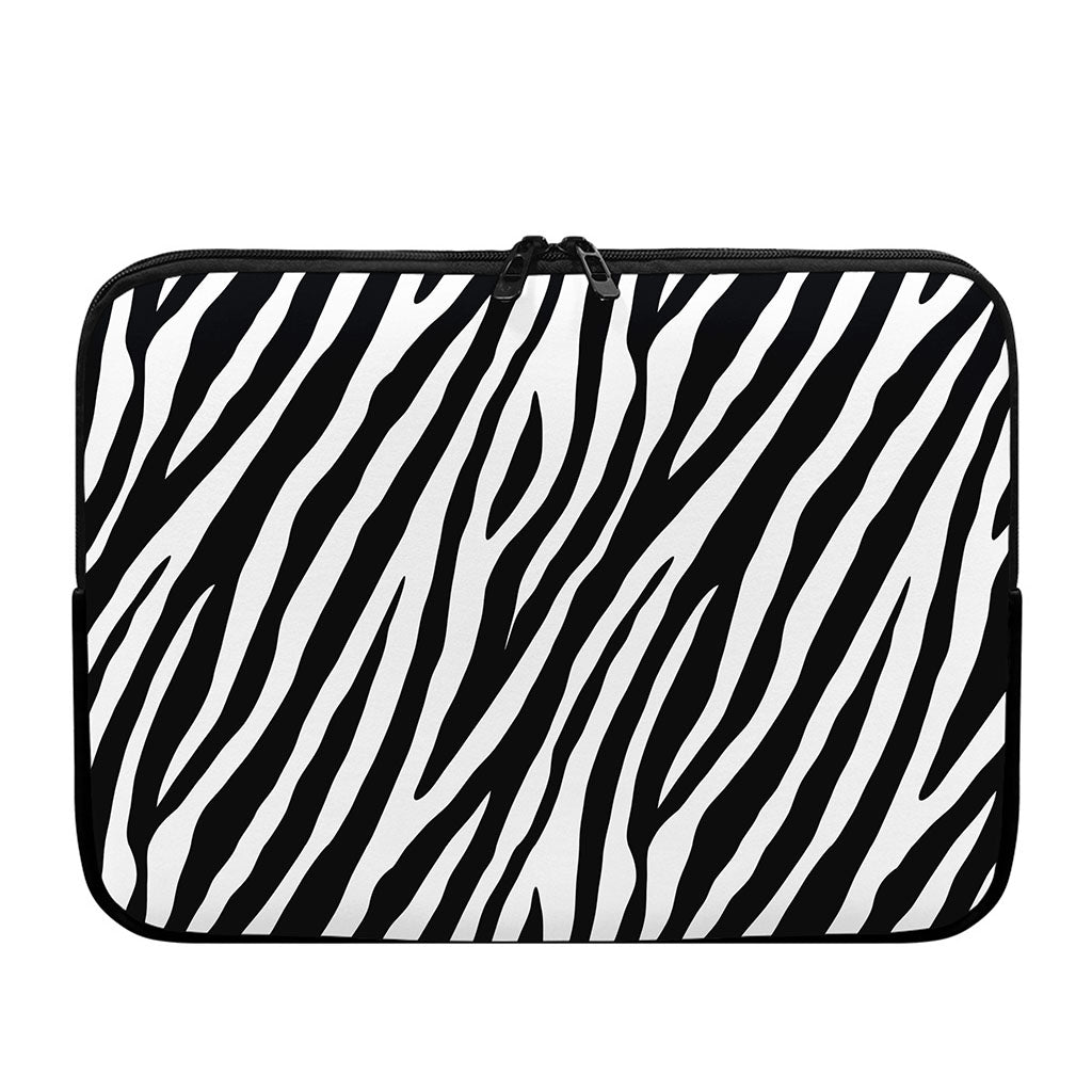 Black White Zebra Pattern Print Laptop Sleeve