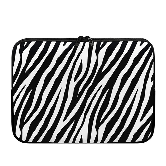 Black White Zebra Pattern Print Laptop Sleeve