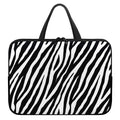 Black White Zebra Pattern Print Laptop Sleeve With Handle