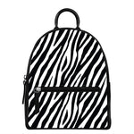 Black White Zebra Pattern Print Leather Backpack