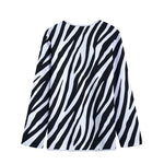 Black White Zebra Pattern Print Long Sleeve Short Coat