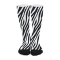 Black White Zebra Pattern Print Long Socks