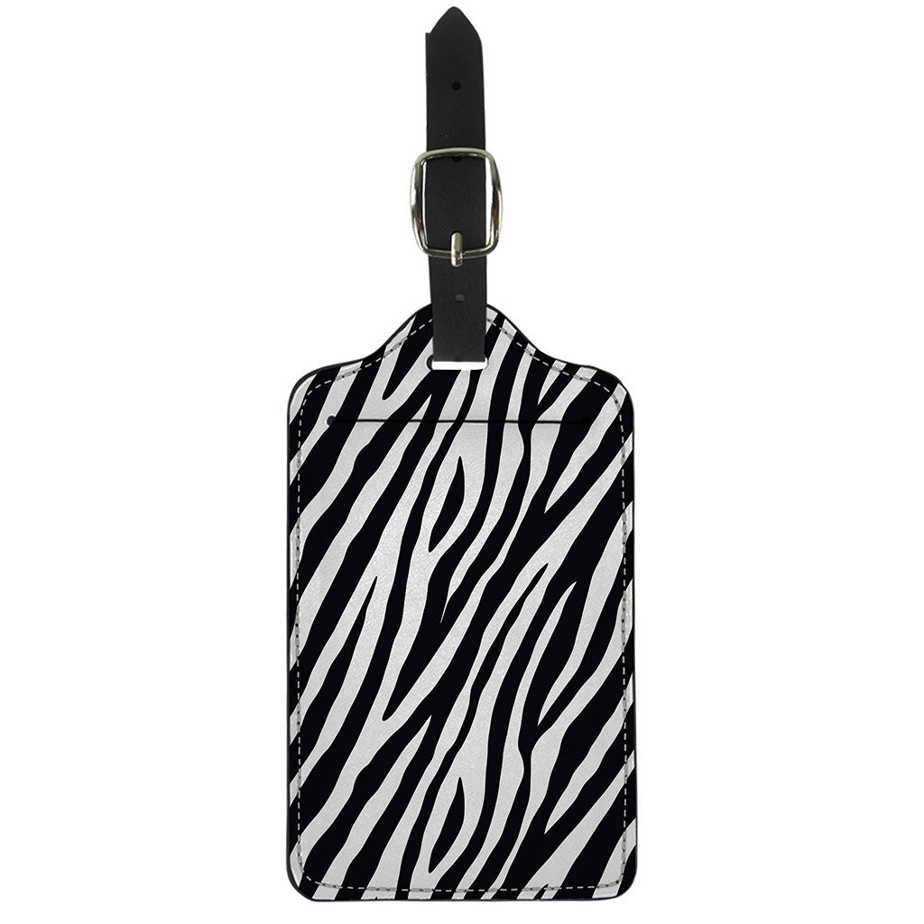 Black White Zebra Pattern Print Luggage Tag