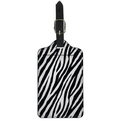 Black White Zebra Pattern Print Luggage Tag