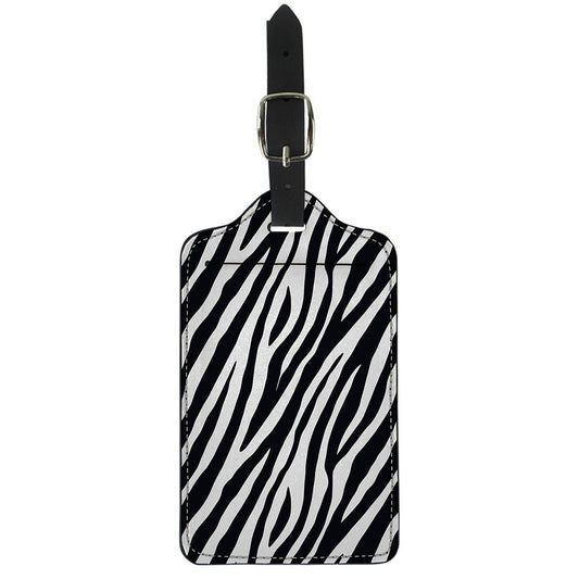 Black White Zebra Pattern Print Luggage Tag