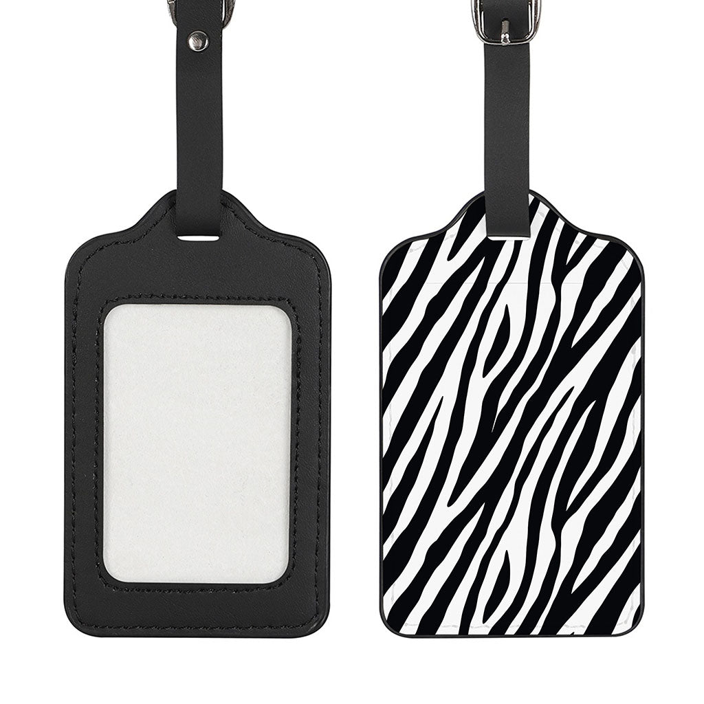 Black White Zebra Pattern Print Luggage Tag