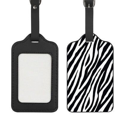 Black White Zebra Pattern Print Luggage Tag