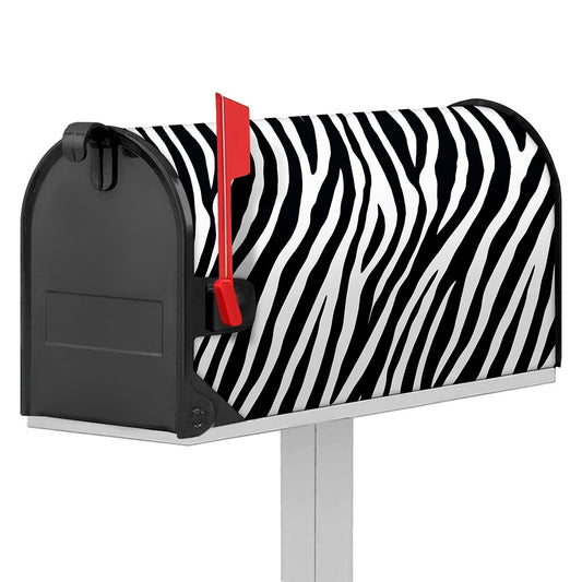 Black White Zebra Pattern Print Mailbox Cover
