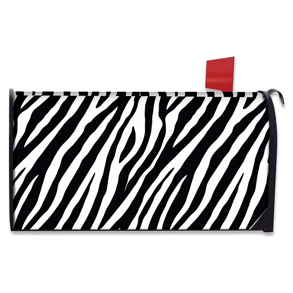 Black White Zebra Pattern Print Mailbox Cover