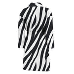 Black White Zebra Pattern Print Men's Bathrobe