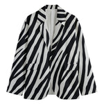Black White Zebra Pattern Print Men's Blazer