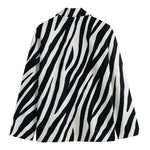 Black White Zebra Pattern Print Men's Blazer
