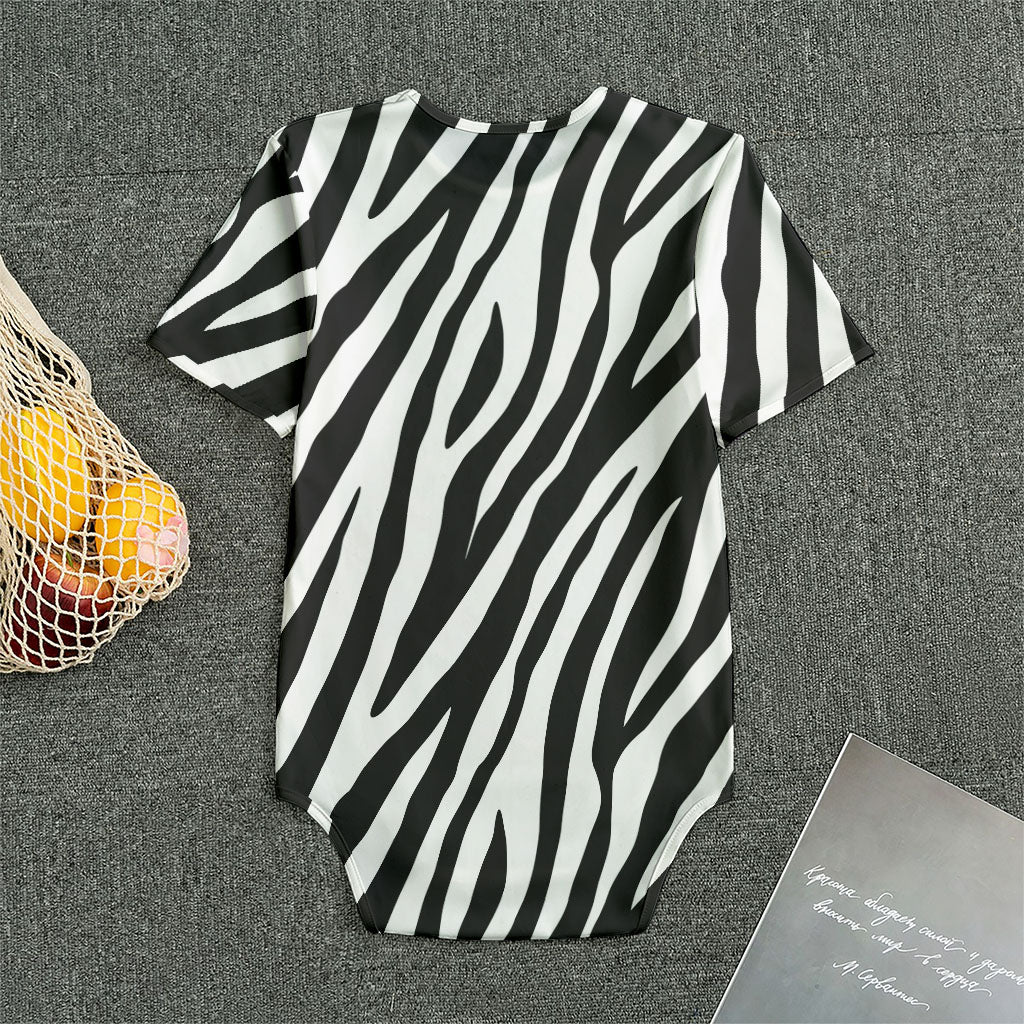 Black White Zebra Pattern Print Men's Bodysuit