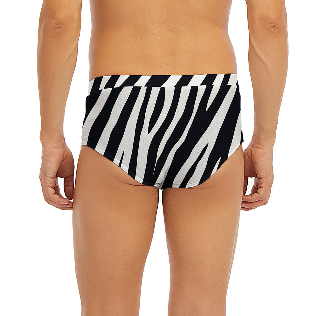Black White Zebra Pattern Print Men's Briefs