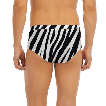 Black White Zebra Pattern Print Men's Briefs