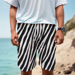 Black White Zebra Pattern Print Men's Cargo Shorts