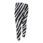 Black White Zebra Pattern Print Men's Compression Pants