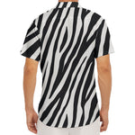 Black White Zebra Pattern Print Men's Deep V-Neck Shirt