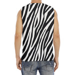 Black White Zebra Pattern Print Men's Fitness Tank Top