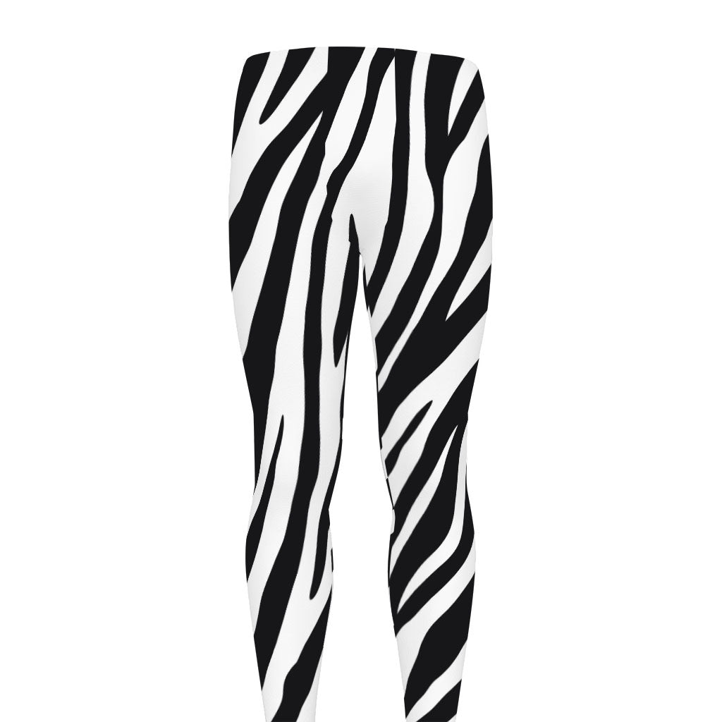 Black White Zebra Pattern Print Men's leggings