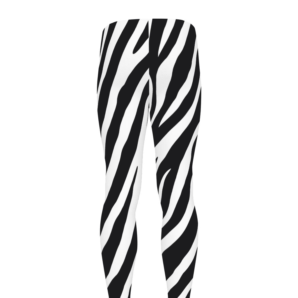 Black White Zebra Pattern Print Men's leggings