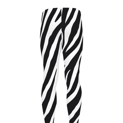 Black White Zebra Pattern Print Men's leggings