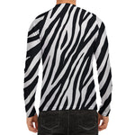 Black White Zebra Pattern Print Men's Long Sleeve Rash Guard