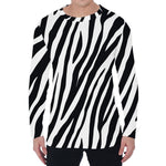 Black White Zebra Pattern Print Men's Long Sleeve T-Shirt