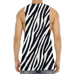 Black White Zebra Pattern Print Men's Muscle Tank Top