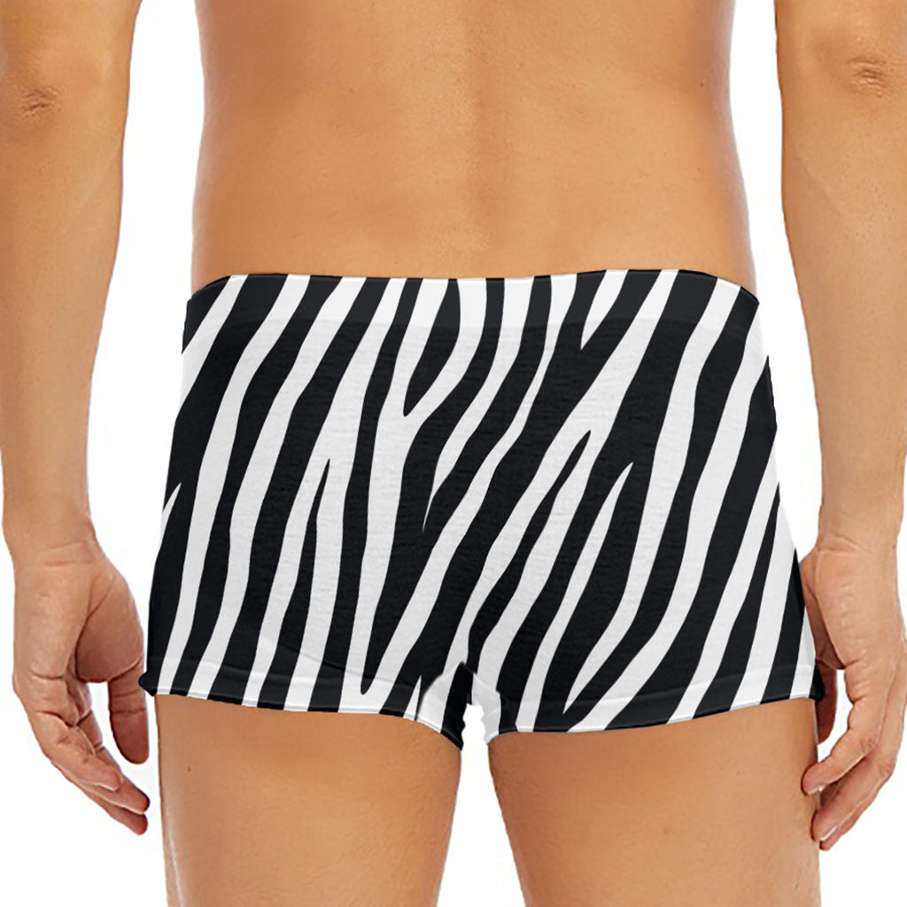 Black White Zebra Pattern Print Men's Short Boxer Briefs