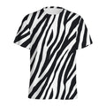 Black White Zebra Pattern Print Men's Athletic T-Shirt