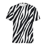 Black White Zebra Pattern Print Men's Sports T-Shirt
