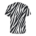Black White Zebra Pattern Print Men's Sports T-Shirt