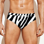 Black White Zebra Pattern Print Men's Swim Briefs