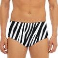 Black White Zebra Pattern Print Men's Triangle Swim Briefs