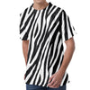 Black White Zebra Pattern Print Men's Velvet T-Shirt