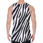 Black White Zebra Pattern Print Men's Velvet Tank Top