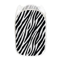Black White Zebra Pattern Print Mesh Laundry Hamper