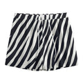 Black White Zebra Pattern Print Mesh Shorts