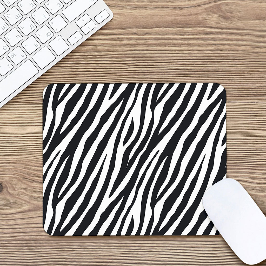 Black White Zebra Pattern Print Mouse Pad