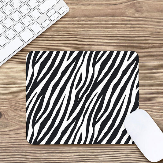 Black White Zebra Pattern Print Mouse Pad
