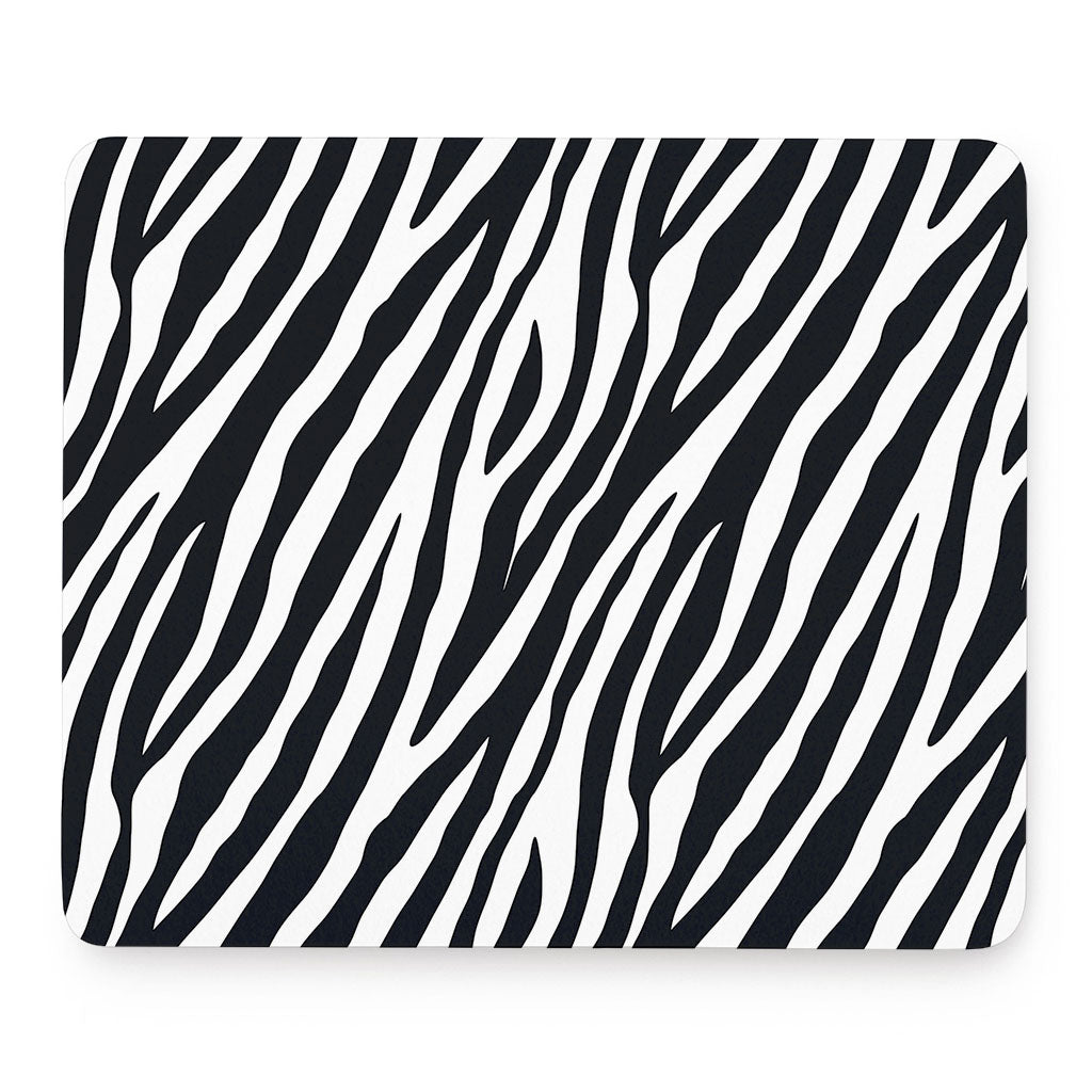 Black White Zebra Pattern Print Mouse Pad