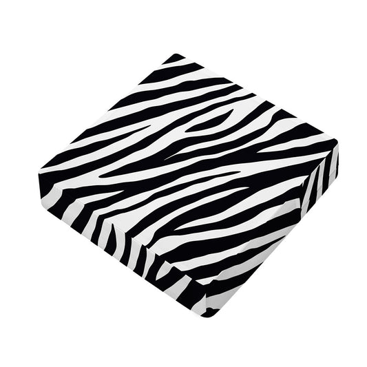 Black White Zebra Pattern Print Outdoor Seat Cushion Cover
