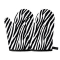 Black White Zebra Pattern Print Oven Mitts
