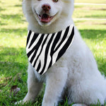 Black White Zebra Pattern Print Over The Collar Dog Bandana