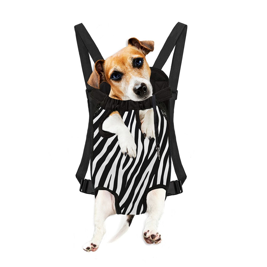 Black White Zebra Pattern Print Pet Carrier Backpack