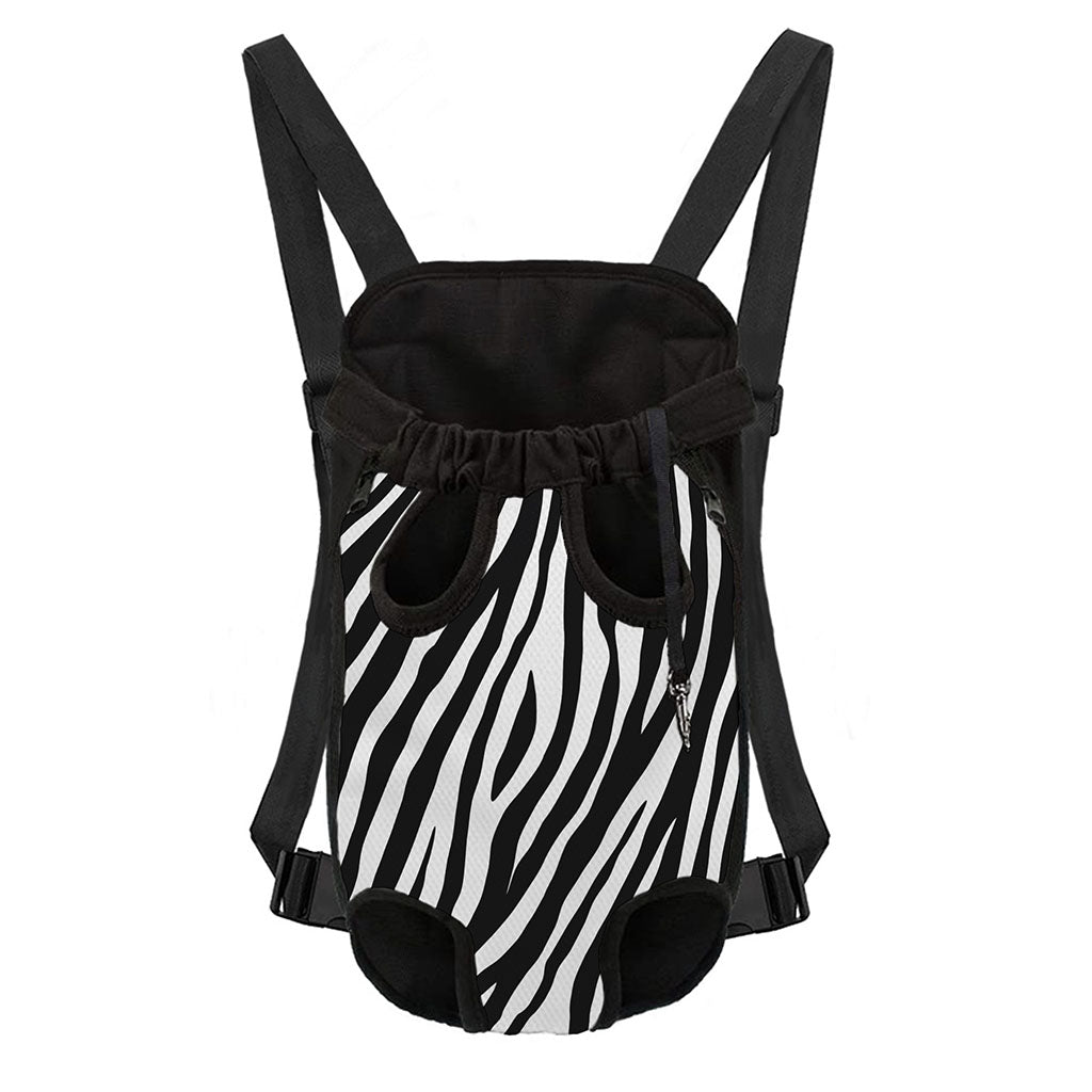 Black White Zebra Pattern Print Pet Carrier Backpack