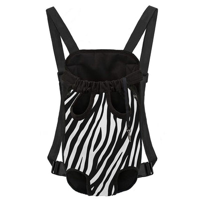 Black White Zebra Pattern Print Pet Carrier Backpack