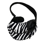 Black White Zebra Pattern Print Pet Sling Carrier