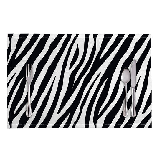 Black White Zebra Pattern Print Placemat